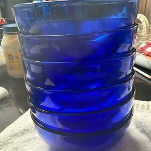 Set of Blue Glass Bowls